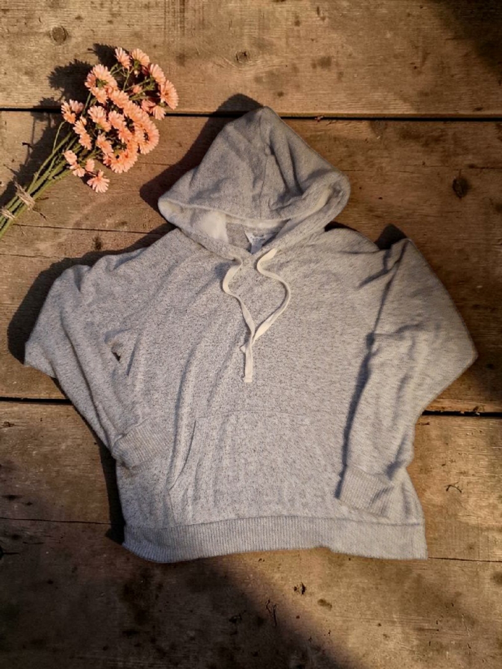 Arizona Jean Company Light Gray Hoodie W/Fleece Hood Size Small